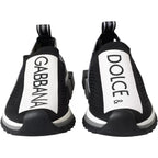 Dolce &amp; Gabbana Black White Slip On Sorrento Sneakers Shoes