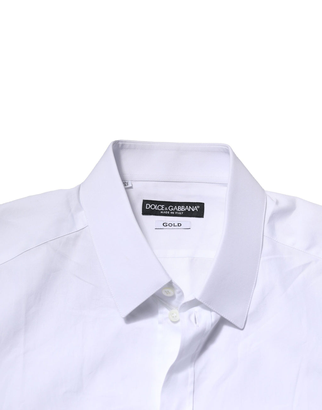 Dolce &amp; Gabbana White Cotton GOLD Long Sleeves Formal Shirt