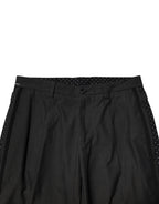 Dolce & Gabbana Gray Cotton Patterned Formal Pants