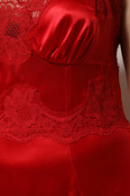 Dolce &amp; Gabbana Red Silk Sleeveless Maxi Long Dress