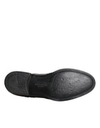 Dolce &amp; Gabbana Black Leather Derby Wingtip Formal Shoes