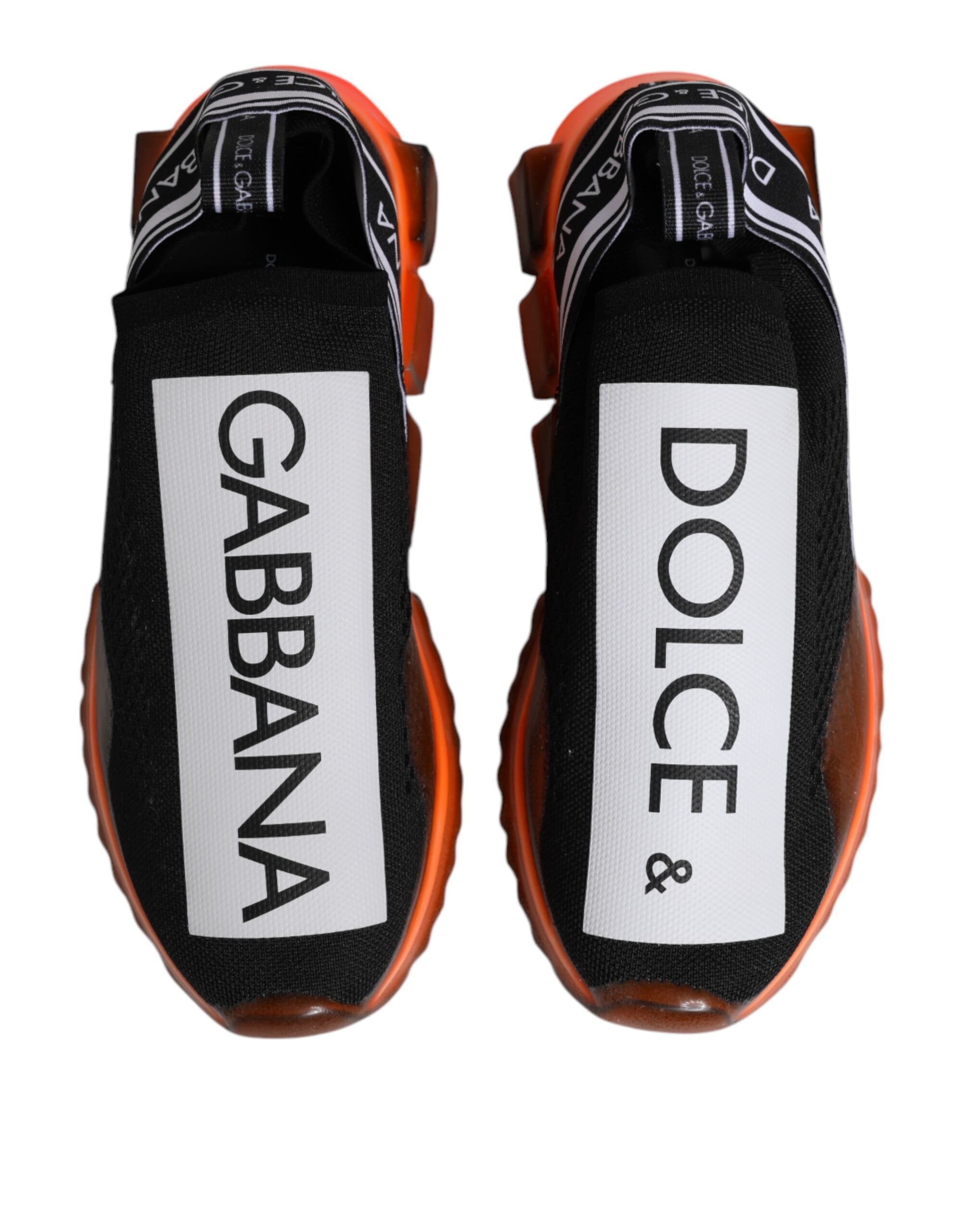 Dolce &amp; Gabbana Black White Slip On Sorrento Sneakers Shoes
