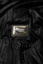 Dolce &amp; Gabbana Black Logo Full Zip Hooded Quilted Jacket