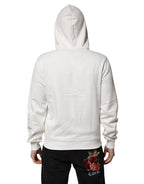 Dolce &amp; Gabbana White Cotton DG ROYAL Print Hooded Sweater
