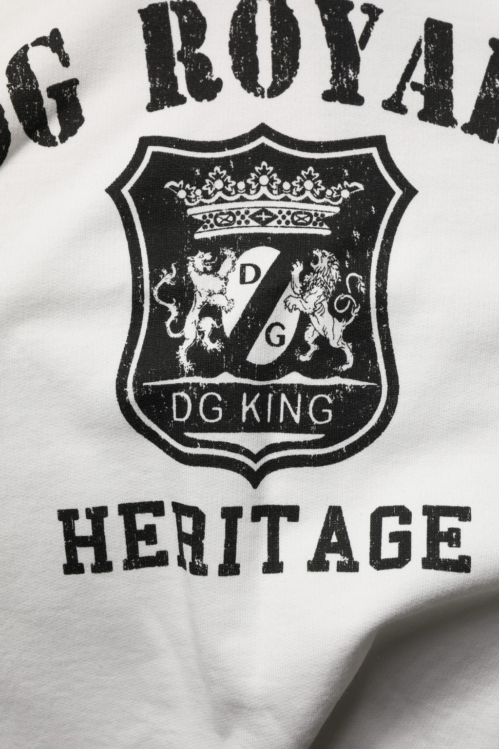Dolce &amp; Gabbana White Cotton DG ROYAL Print Hooded Sweater