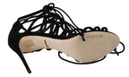 Dolce &amp; Gabbana Black Suede Strap Stilettos Sandals