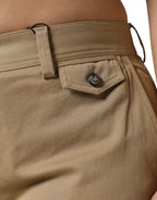 Dolce &amp; Gabbana Brown Cotton Cargo Tapered Pants