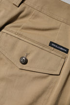 Dolce &amp; Gabbana Brown Cotton Cargo Tapered Pants