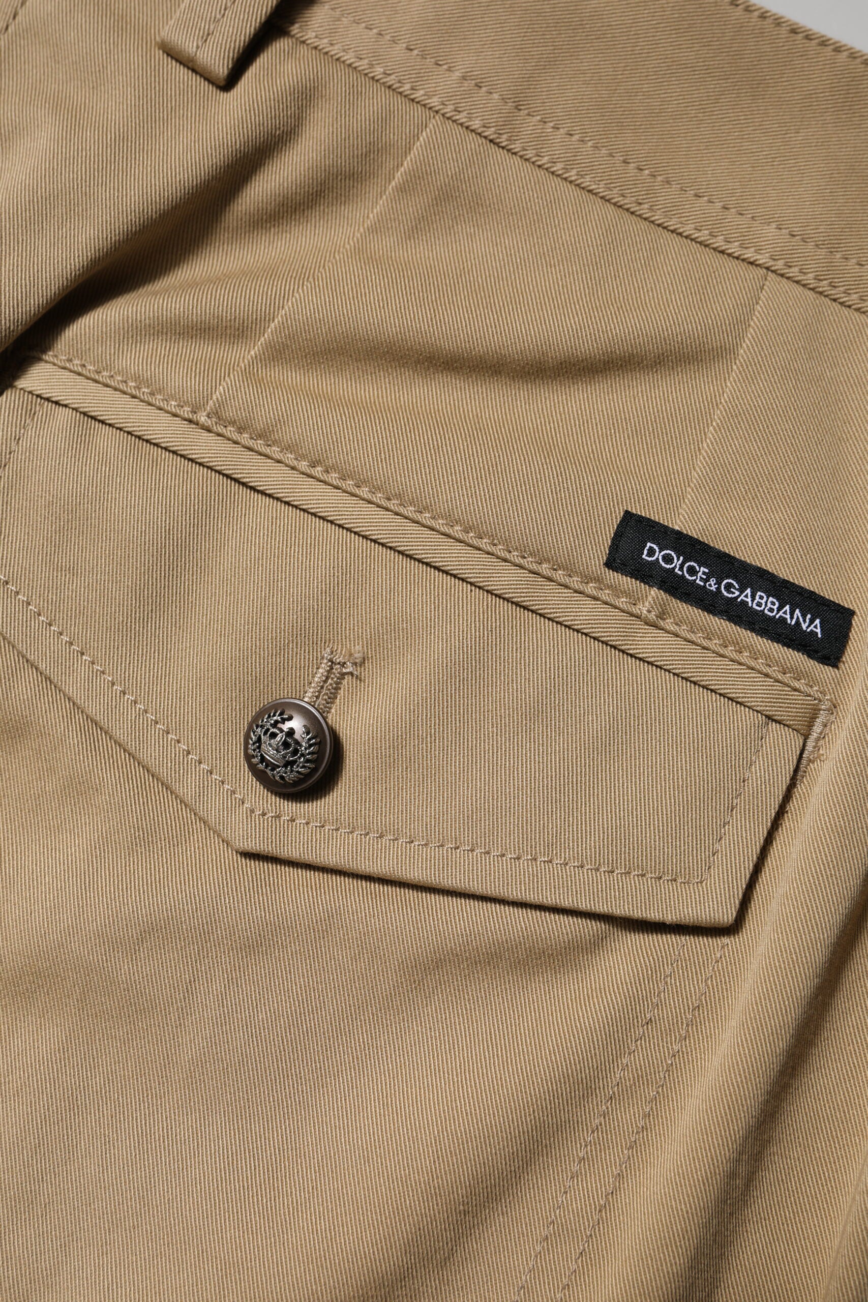 Dolce &amp; Gabbana Brown Cotton Cargo Tapered Pants