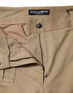 Dolce &amp; Gabbana Brown Cotton Cargo Tapered Pants