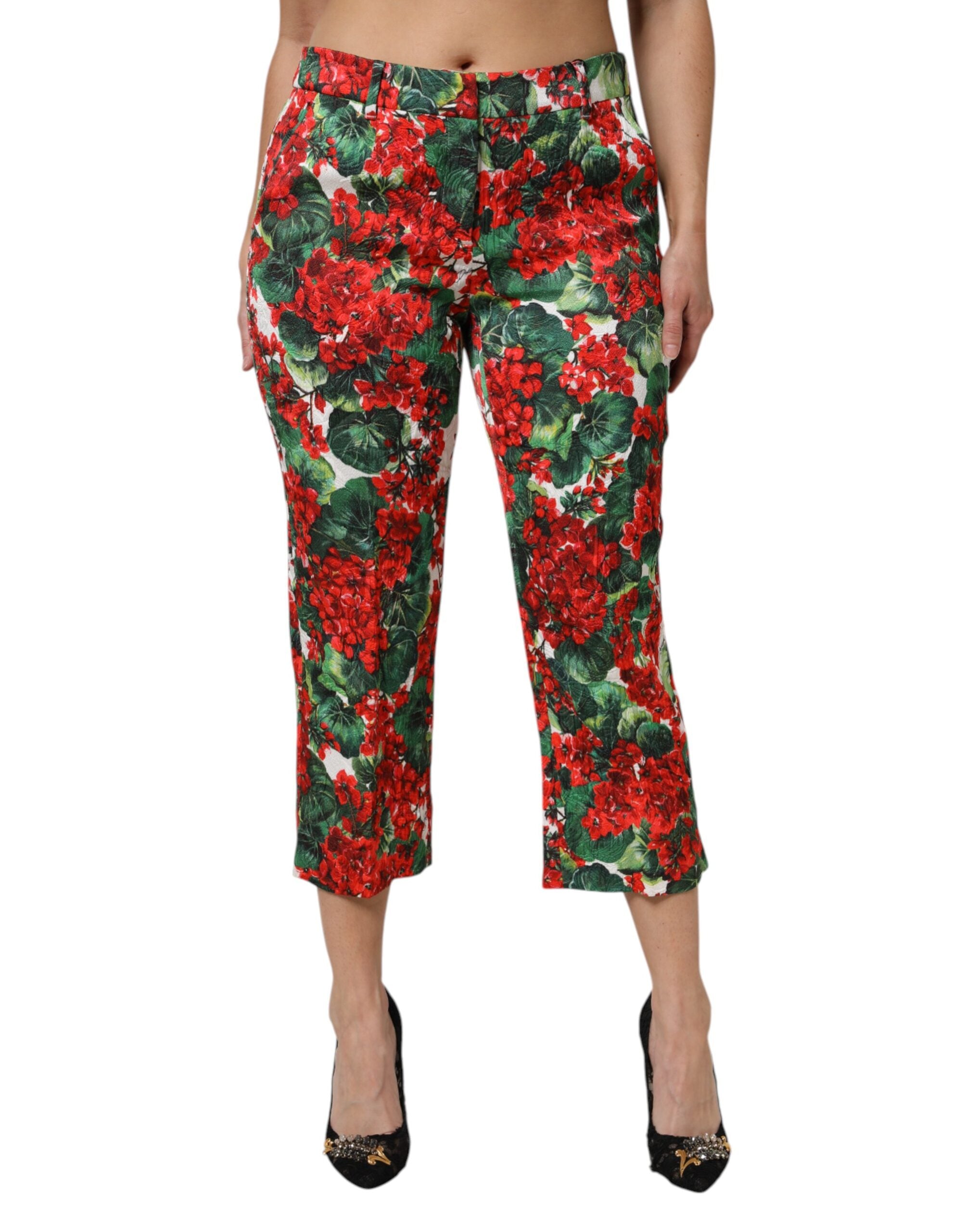 Dolce &amp; Gabbana Multicolor Floral Print Cropped Pants