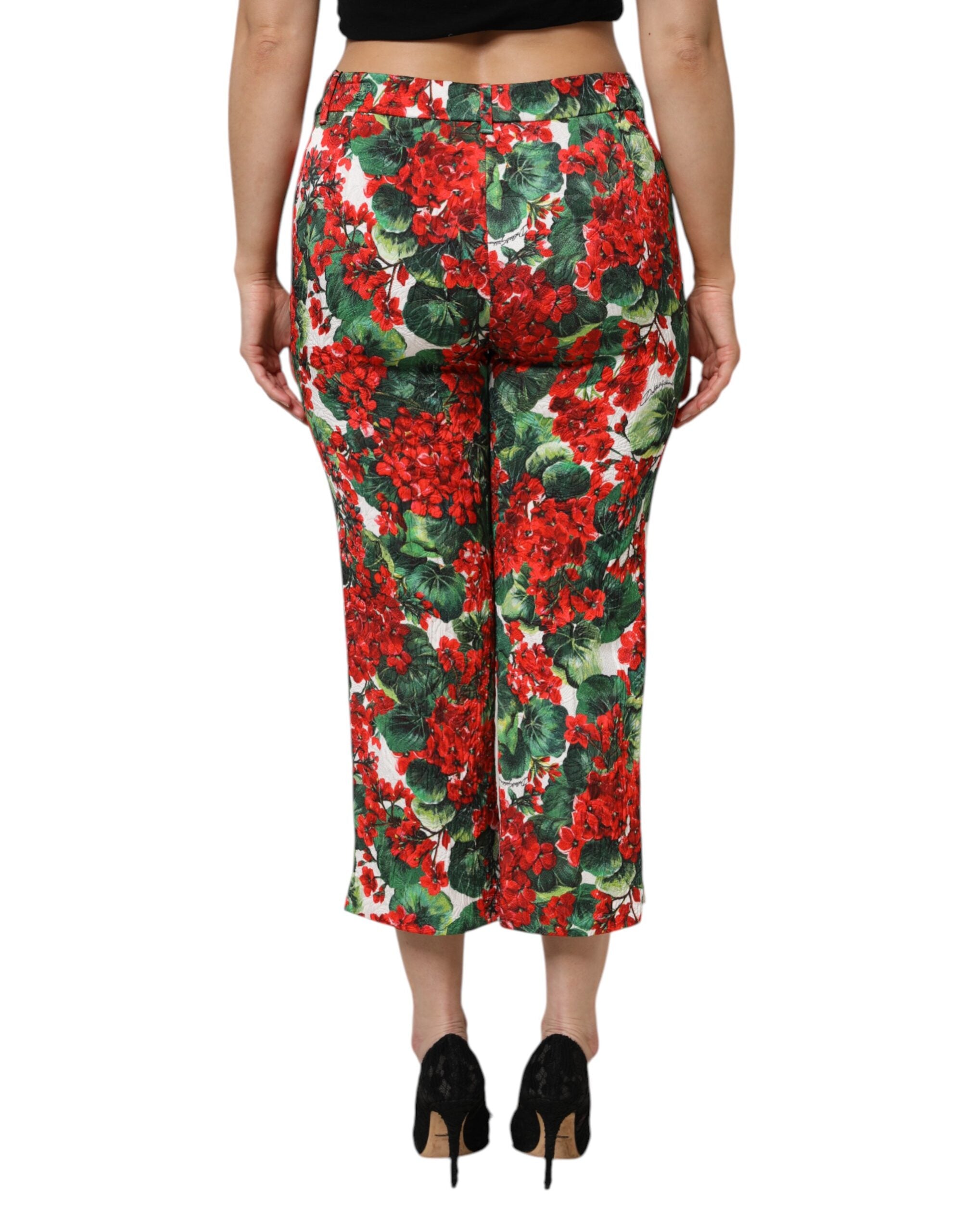 Dolce &amp; Gabbana Multicolor Floral Print Cropped Pants