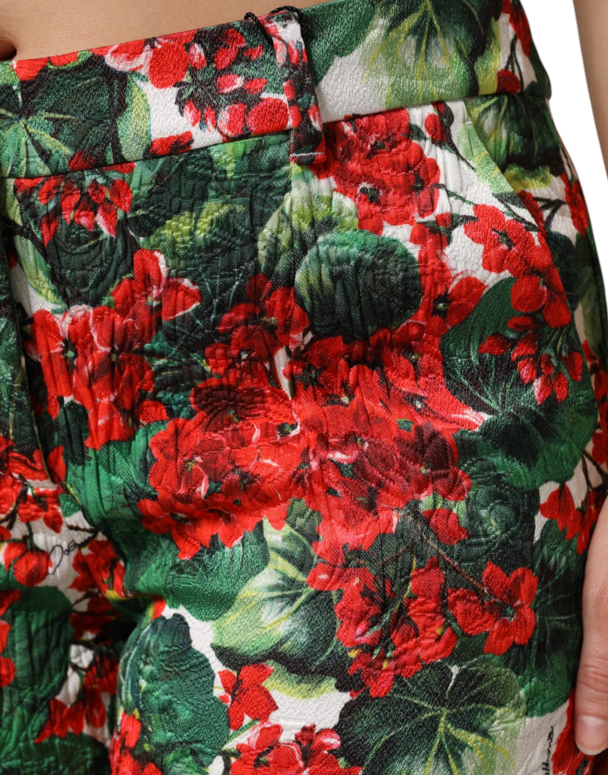 Dolce &amp; Gabbana Multicolor Floral Print Cropped Pants