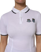Dolce &amp; Gabbana White Cotton Short Sleeves Collared Polo Top
