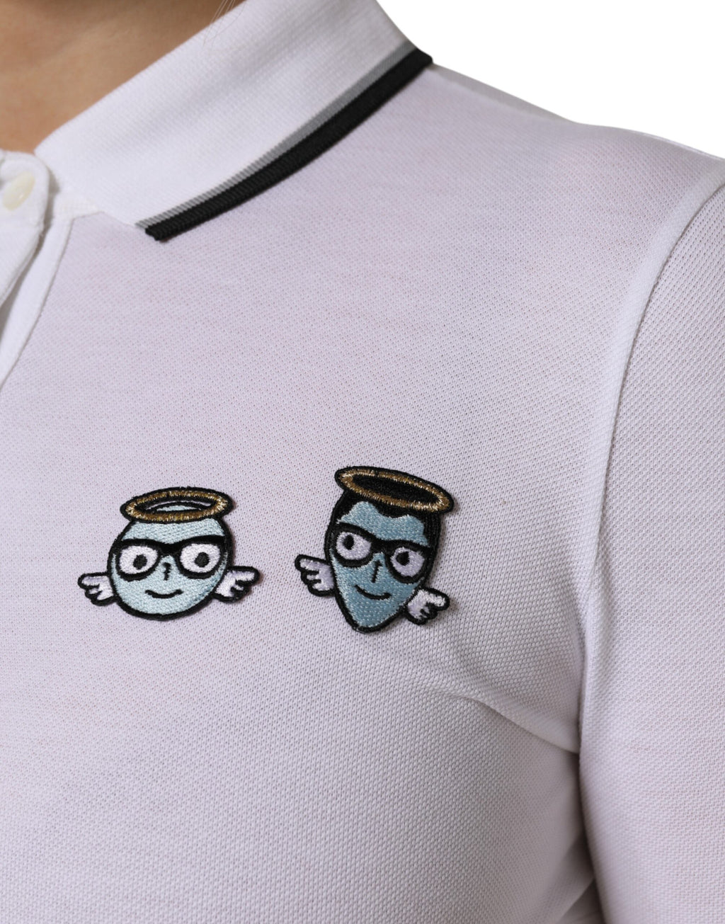 Dolce &amp; Gabbana White Cotton Short Sleeves Collared Polo Top