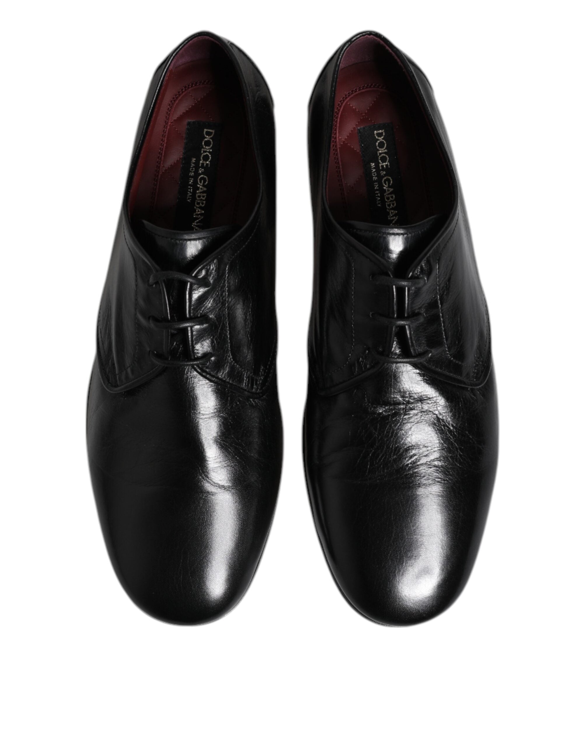 Dolce &amp; Gabbana Black Leather Lace Up Derby Dress Formal Shoes