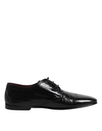 Dolce &amp; Gabbana Black Leather Lace Up Derby Dress Formal Shoes