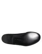Dolce &amp; Gabbana Black Jacquard Slip On Loafers Formal Shoes