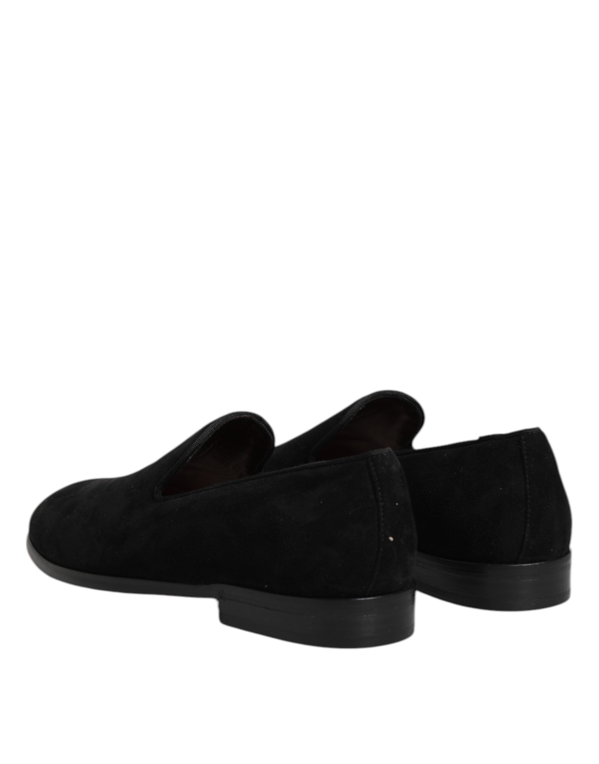 Dolce &amp; Gabbana Black Suede Slip On Loafers Formal Shoes