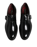 Dolce &amp; Gabbana Black Leather Monk Strap Derby Formal Shoes