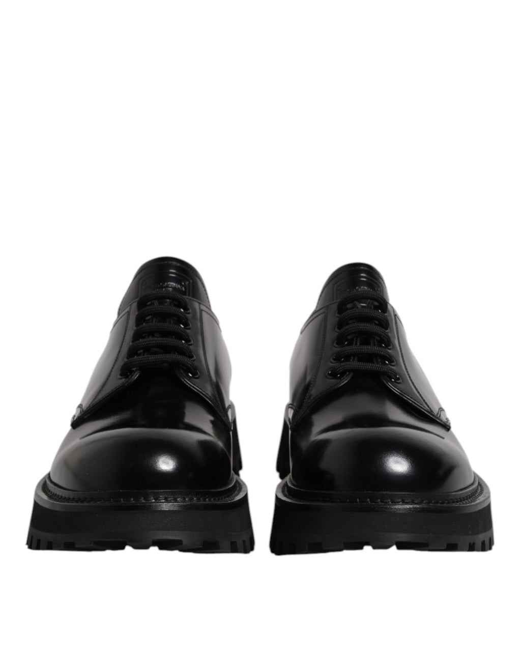 Dolce &amp; Gabbana Black Leather Lace Up Derby Men Dress Shoes