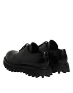 Dolce &amp; Gabbana Black Leather Lace Up Derby Men Dress Shoes