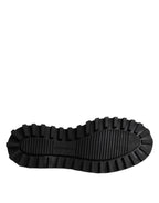 Dolce &amp; Gabbana Black Leather Lace Up Derby Men Dress Shoes