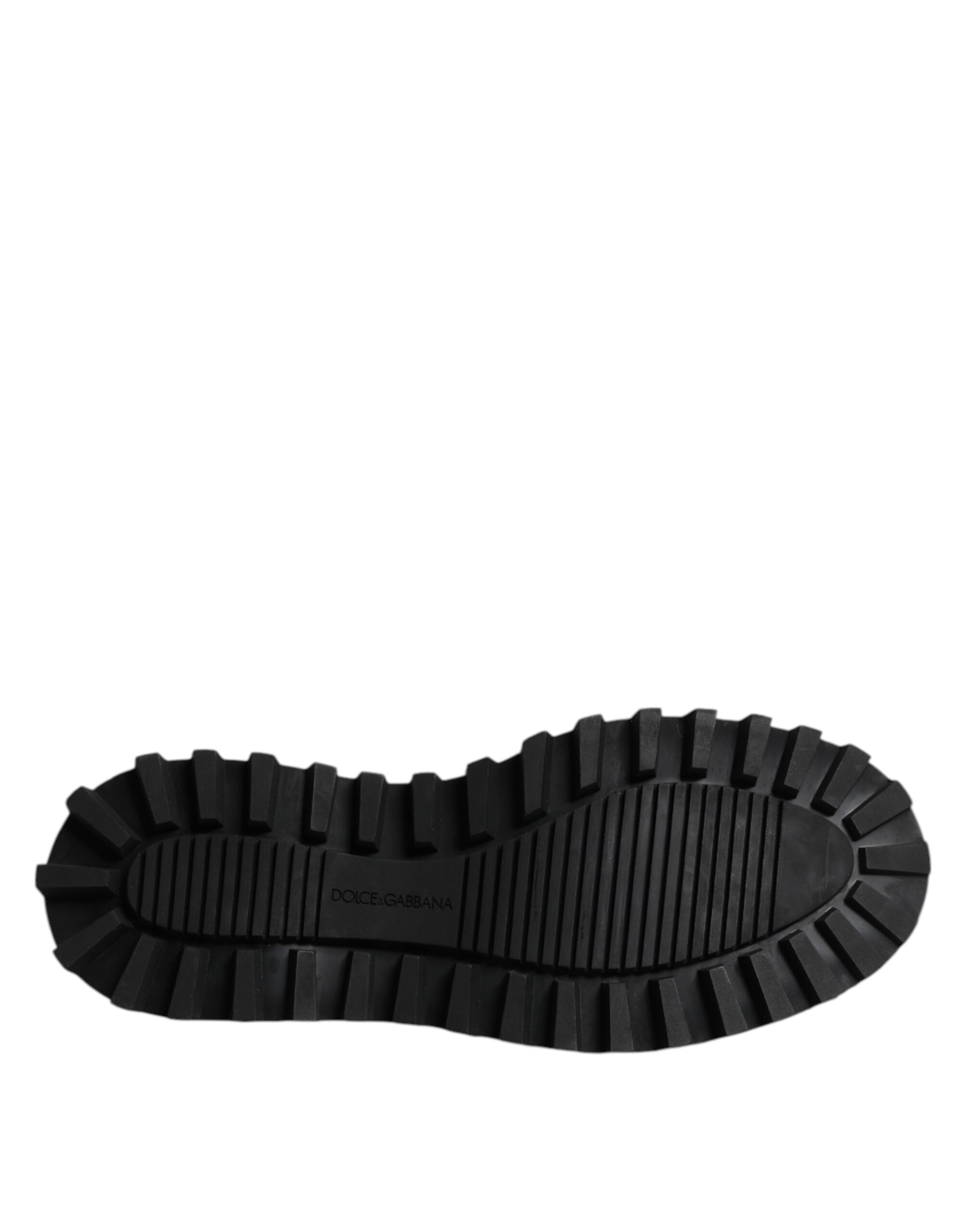 Dolce &amp; Gabbana Black Leather Lace Up Derby Men Dress Shoes