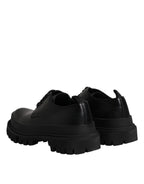 Dolce &amp; Gabbana Black Leather Lace Up Derby Men Dress Shoes