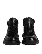 Dolce &amp; Gabbana Black Leather Casual Mens Ankle Boots Shoes