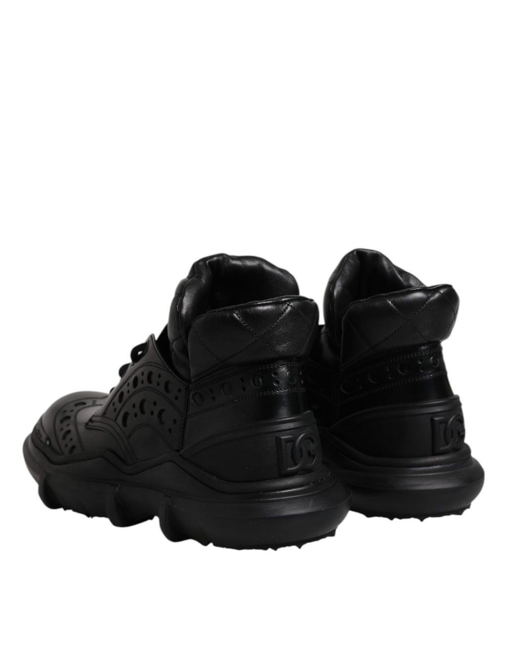 Dolce &amp; Gabbana Black Leather Casual Mens Ankle Boots Shoes