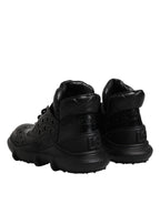 Dolce &amp; Gabbana Black Leather Casual Mens Ankle Boots Shoes