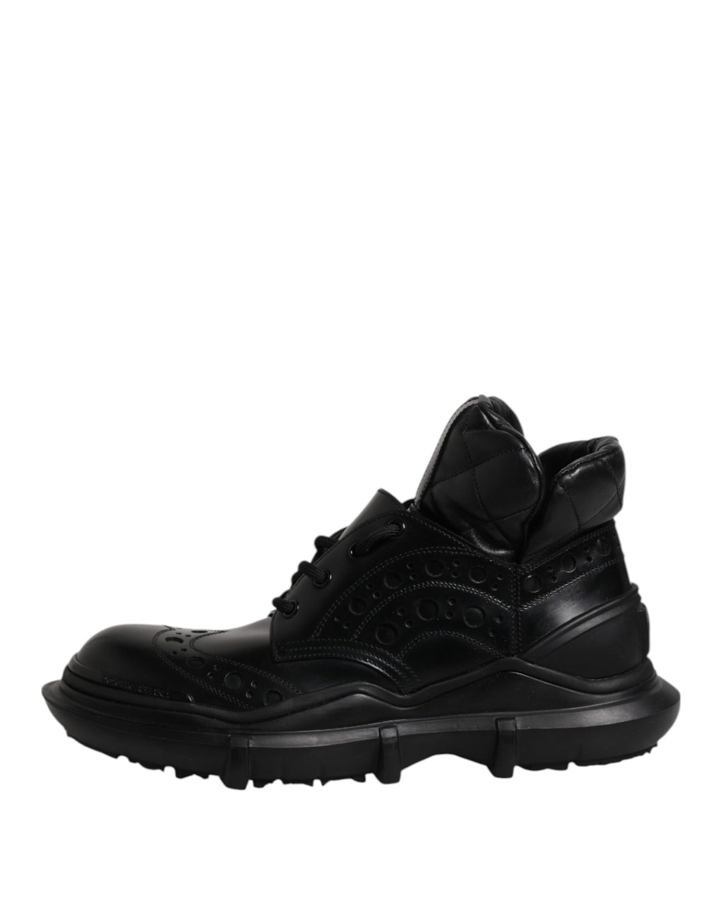 Dolce &amp; Gabbana Black Leather Casual Mens Ankle Boots Shoes