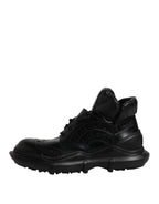 Dolce &amp; Gabbana Black Leather Casual Mens Ankle Boots Shoes