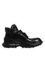 Dolce &amp; Gabbana Black Leather Casual Mens Ankle Boots Shoes
