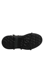 Dolce &amp; Gabbana Black Leather Casual Mens Ankle Boots Shoes