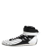 Dolce &amp; Gabbana Black White Leather High Top Sneakers Shoes