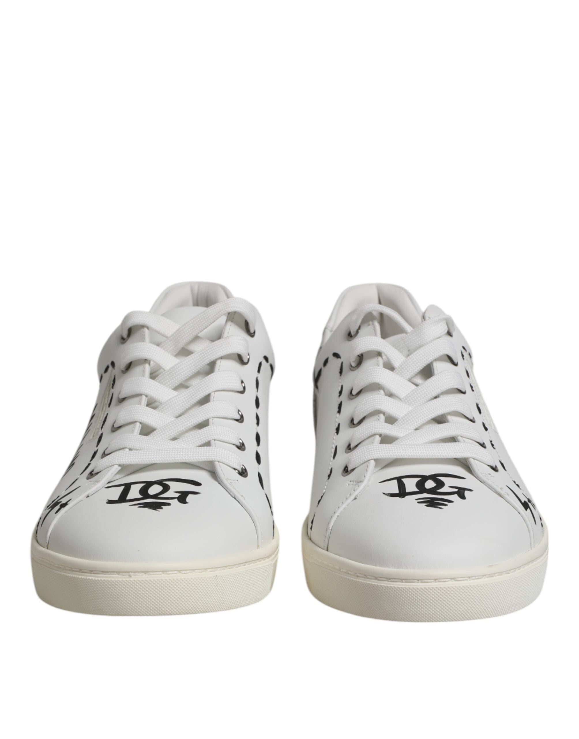 Dolce &amp; Gabbana White London Calf Leather Men Sneakers Shoes