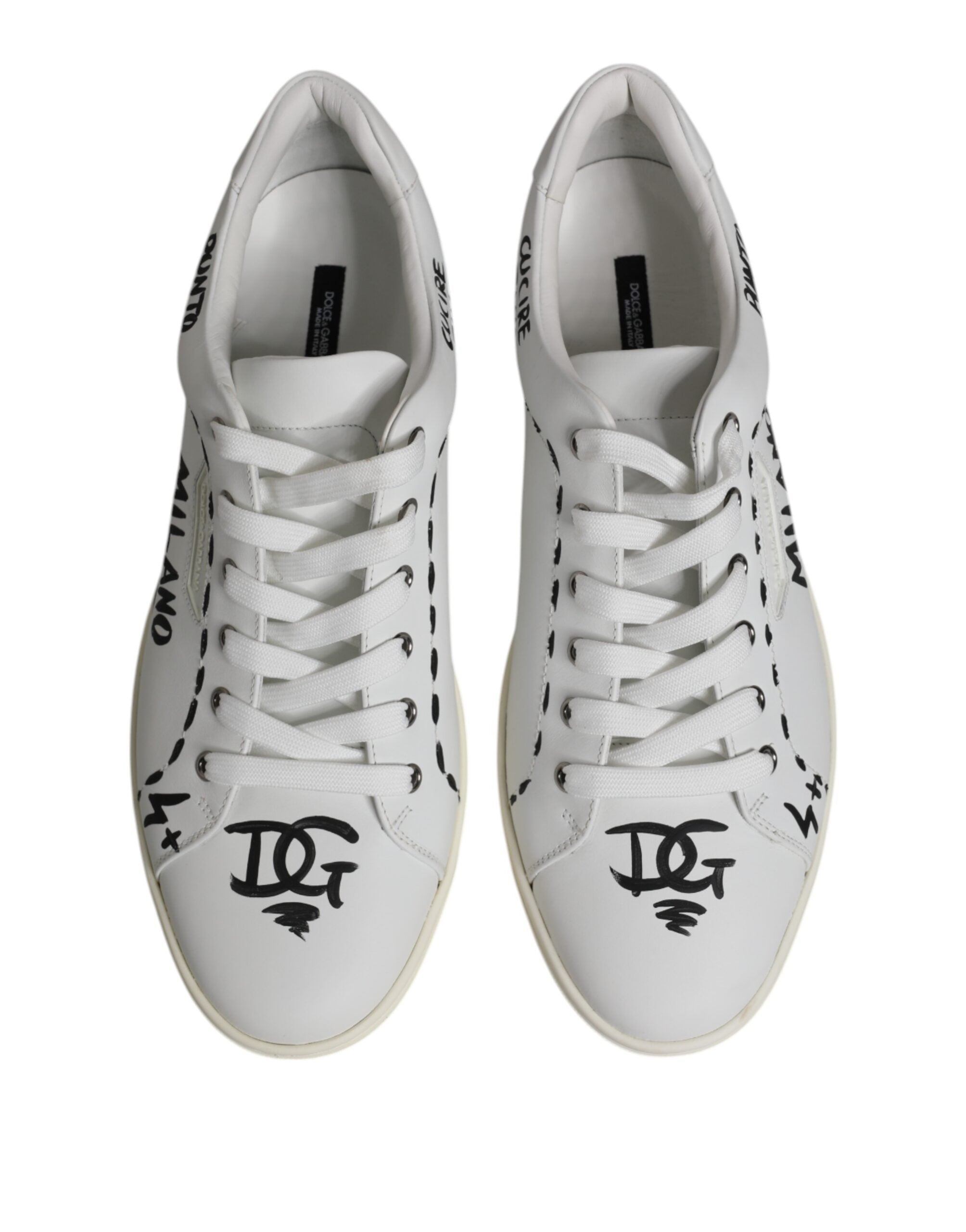 Dolce &amp; Gabbana White London Calf Leather Men Sneakers Shoes