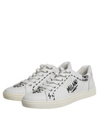 Dolce &amp; Gabbana White London Calf Leather Men Sneakers Shoes