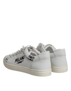 Dolce &amp; Gabbana White London Calf Leather Men Sneakers Shoes