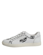 Dolce &amp; Gabbana White London Calf Leather Men Sneakers Shoes