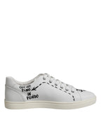 Dolce &amp; Gabbana White London Calf Leather Men Sneakers Shoes