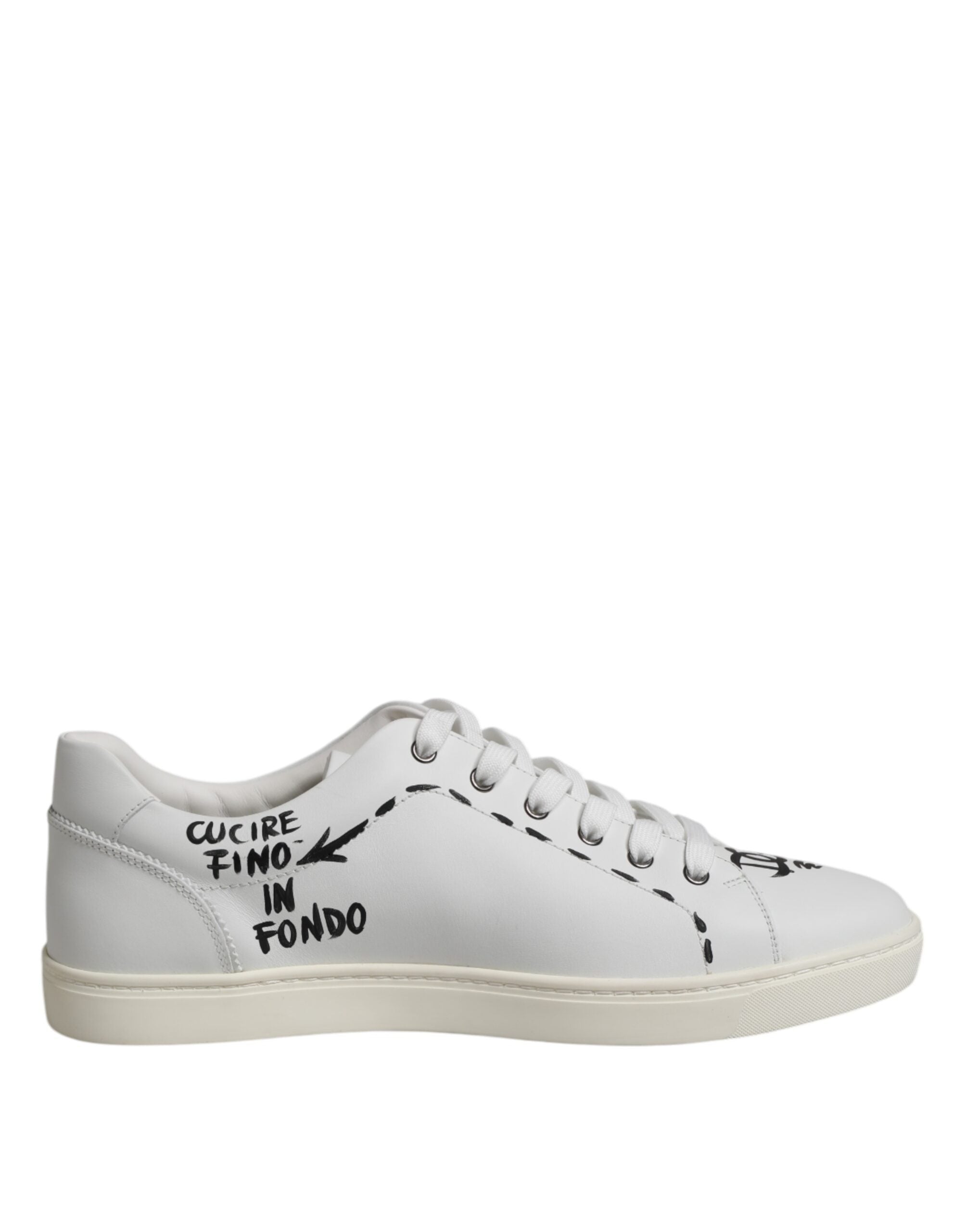 Dolce &amp; Gabbana White London Calf Leather Men Sneakers Shoes