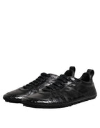 Dolce &amp; Gabbana Black Exotic Leather Low Top Sneakers Shoes