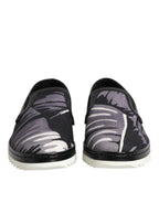 Dolce &amp; Gabbana Black Tropical Slip On Men Sneakers Shoes