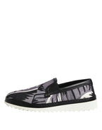 Dolce &amp; Gabbana Black Tropical Slip On Men Sneakers Shoes
