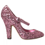 Dolce &amp; Gabbana Pink Sequin Mary Jane Pumps High Heels Shoes