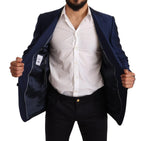 Dolce & Gabbana Blue MARTINI Wool Slim Fit Coat Blazer