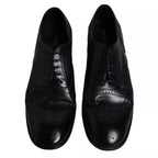 Dolce &amp; Gabbana Dark Blue Leather Derby Wingtip Formal Shoes
